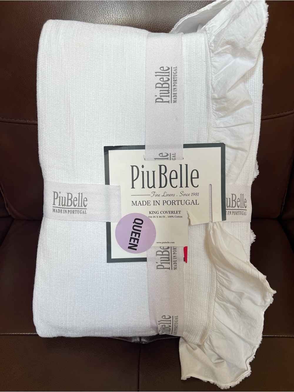 PiuBelle White King Coverlet - Made in Portugal